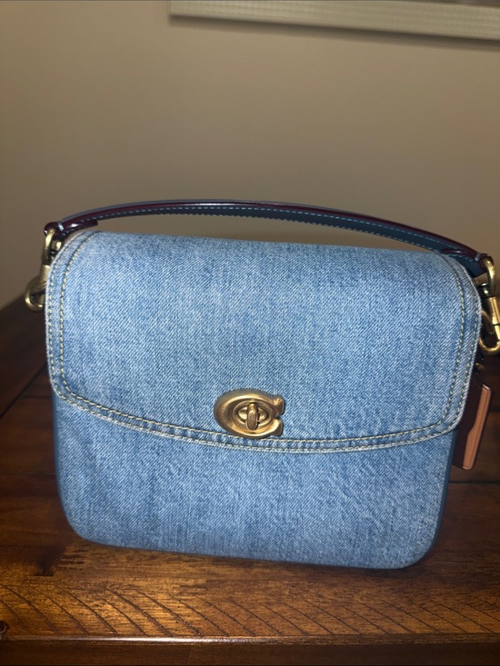 Coach Handbags - Coach Cassie 19 Denim Crossbody Bag with Gold C turn lock. - Blue